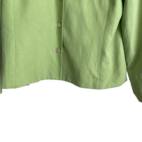 Vintage Coldwater Creek Women Shaket Top 14 Silk Linen Button Up‎ Preppy Career - Picture 9 of 12